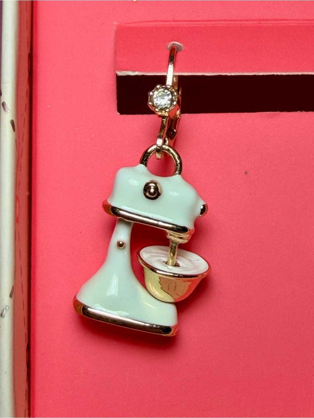 Betsey Johnson White Mixer & Pink Cake Slice Dangle Earrings - Picture 3 of 5